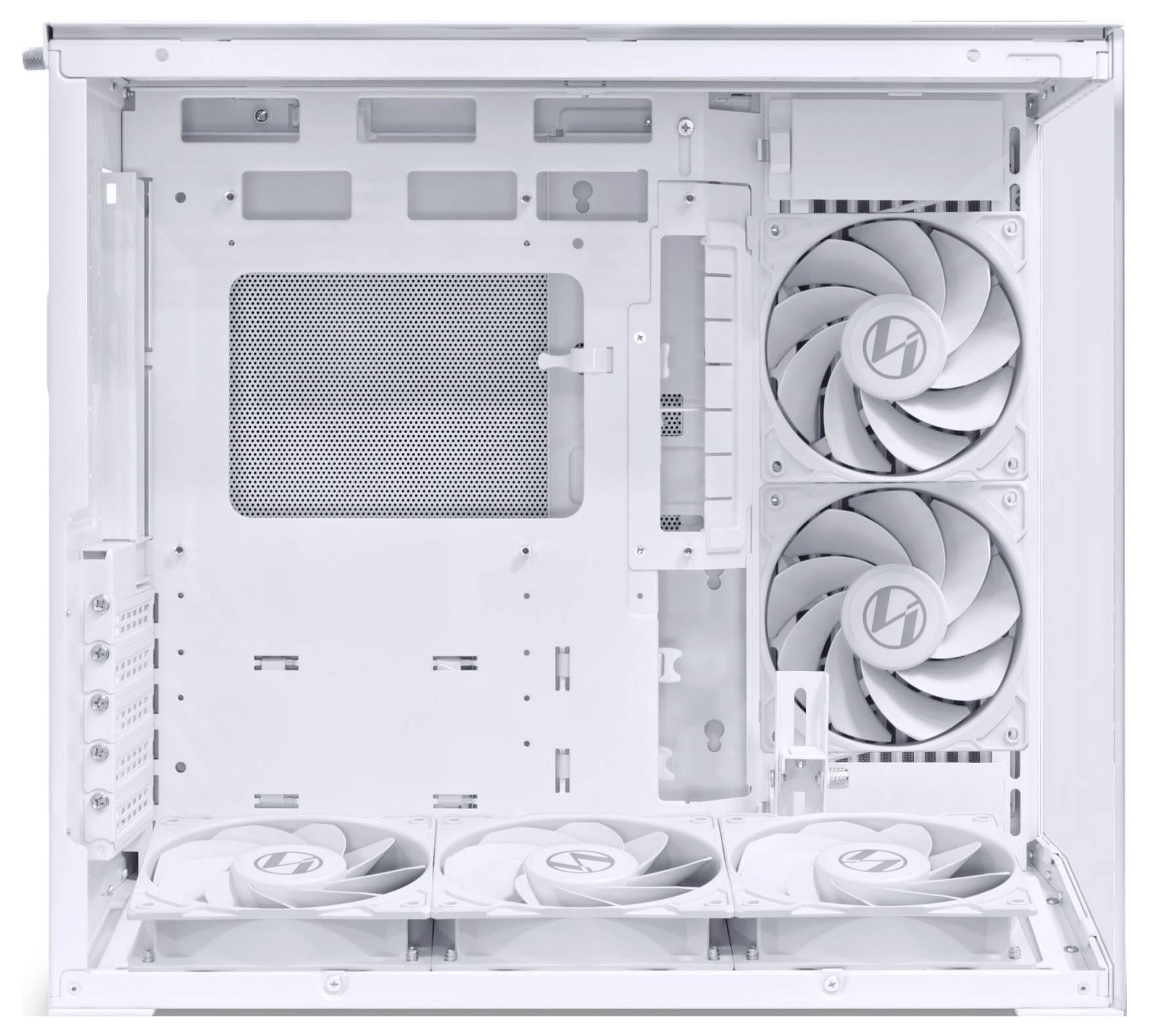 mini-tour Lian Li O11 Dynamic Mini V2 Flow Boîtier, Boîtier PC, Boîtier gaming blanc