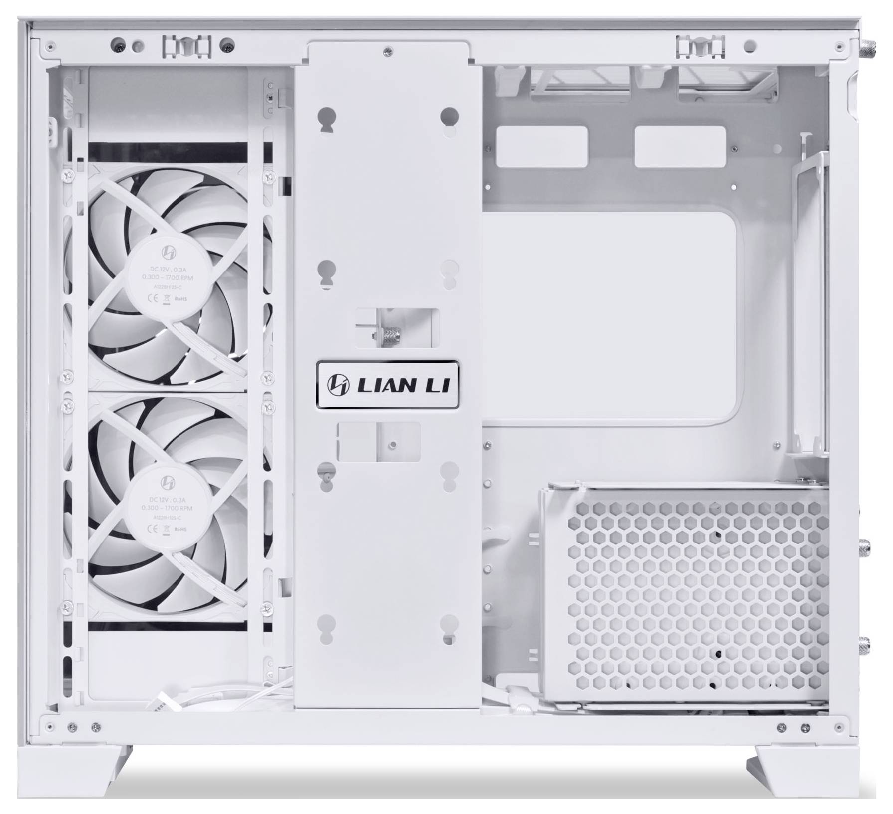 mini-tour Lian Li O11 Dynamic Mini V2 Flow Boîtier, Boîtier PC, Boîtier gaming blanc