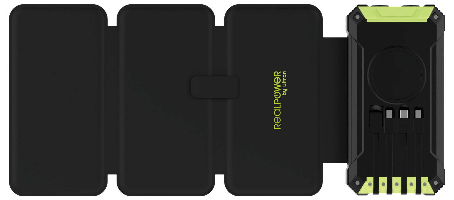 REALPOWER PB-20000 Solar Powerbank (batterie supplémentaire) 20.000 mAh vert