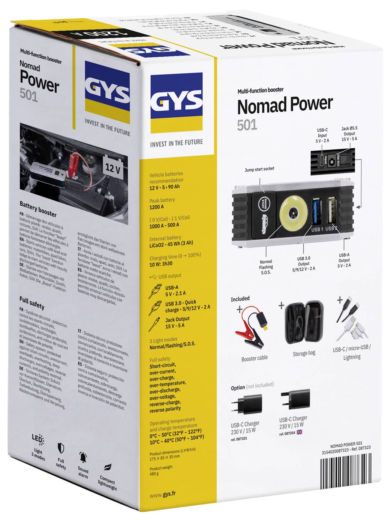 GYS LITHIUM-BOOSTER NOMAD POWER 501 087323 Système de démarrage rapide