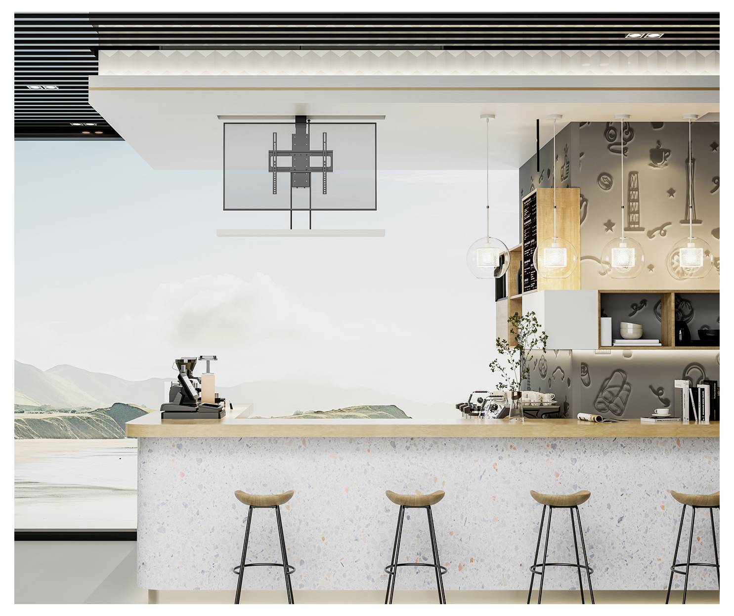My Wall Support mural TV 81,3 cm (32") - 121,9 cm (48") commande par application, avec motorisation électrique