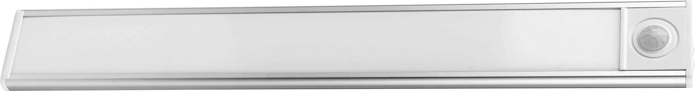 Un objet métallique rectangulaire avec un bouton circulaire sur le côté droit, ressemblant à un détecteur de porte ou à un composant d'alarme.