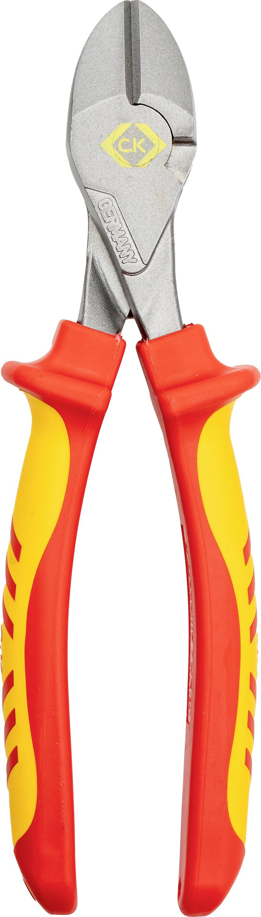 « Pinces coupantes diagonales isolées en rouge et jaune, conçues pour les travaux électriques, dotées d'un tranchant acéré et de poignées ergonomiques pour une meilleure prise en main. »
