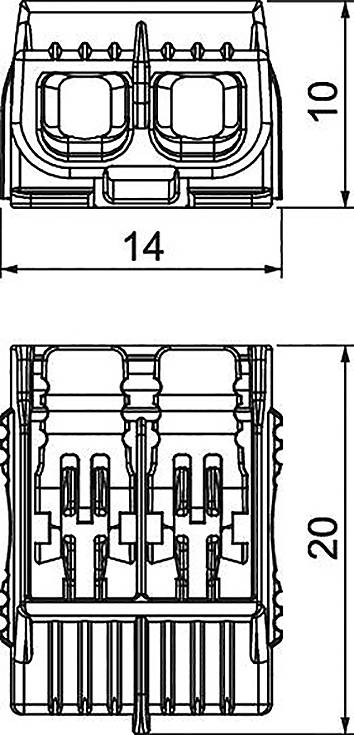 OBO Bettermann 2054422 61 HSK42 flexible: 0.02-4 mm² rigide: 0.02-2.5 mm² Nombre de pôles: 2 100 pc(s) transparent