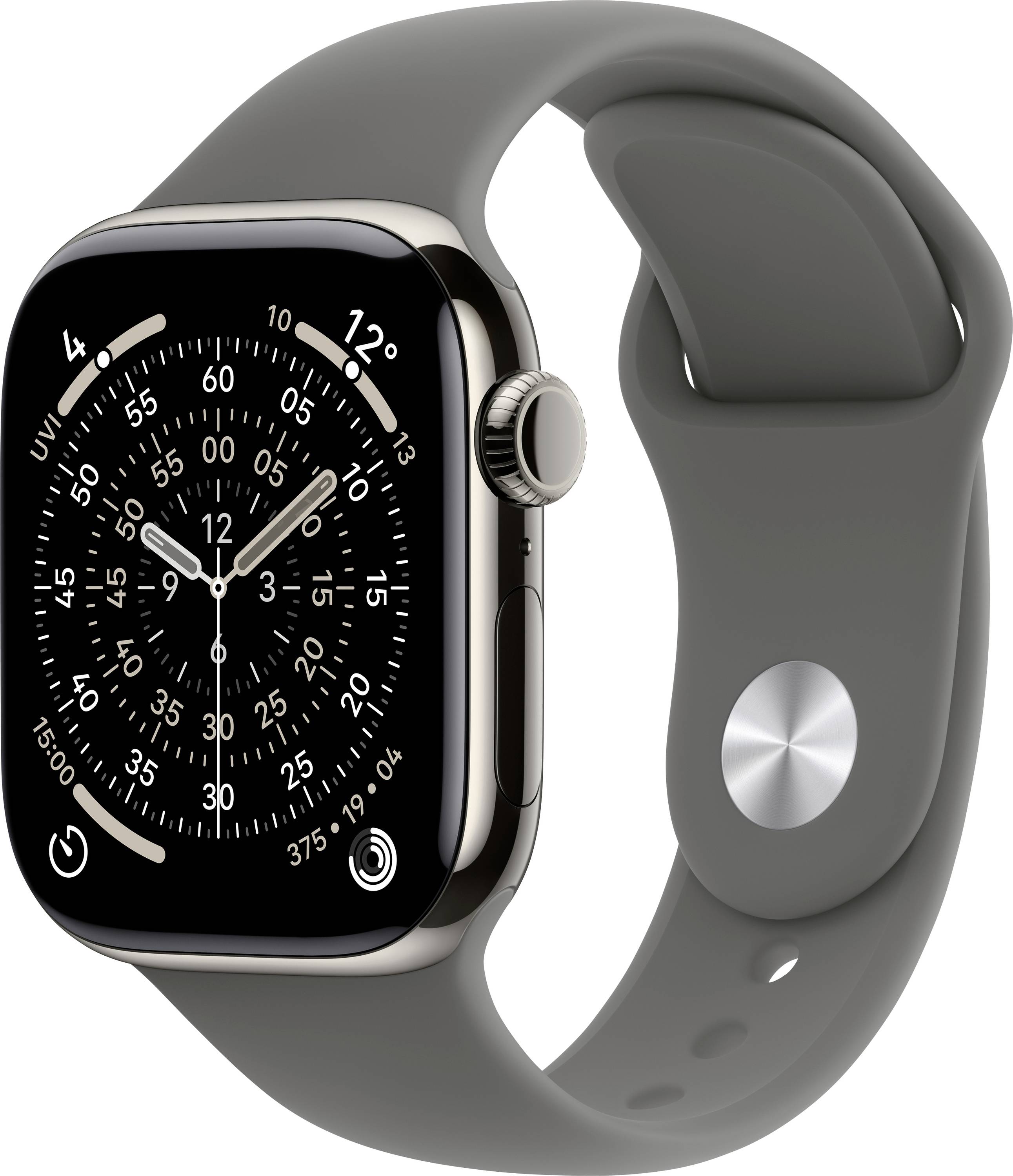 Apple Watch Series 11 GPS + Cellular 42 mm boîtier en titane bracelet de sport gris pierre S/M