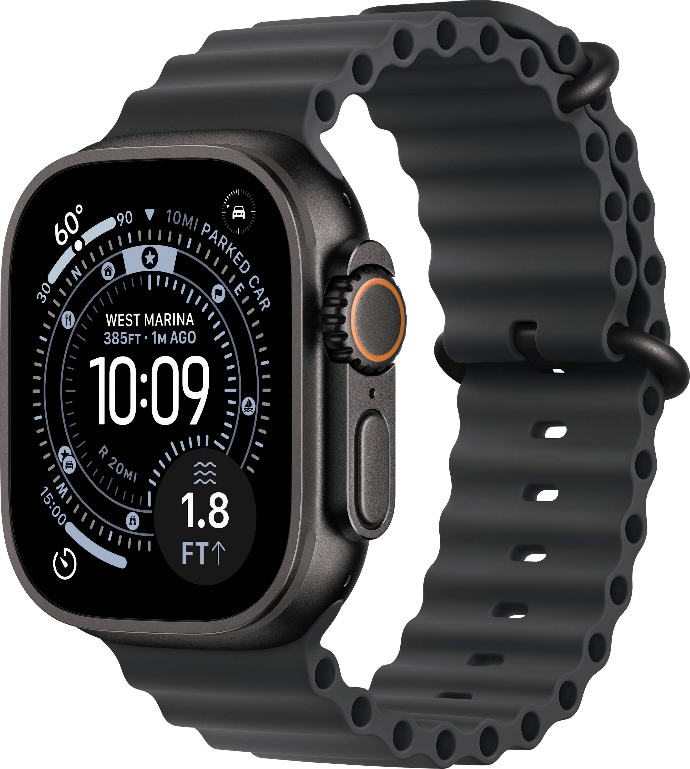 Apple Watch Ultra 3 GPS + Cellular 49 mm boîtier en titane Ocean Band noir