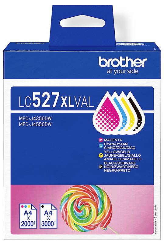 Brother Encre Brother LC527XL Value Pack - 4er-Pack - d'origine pack bundle cyan, jaune, magenta, noir LC527XLVAL