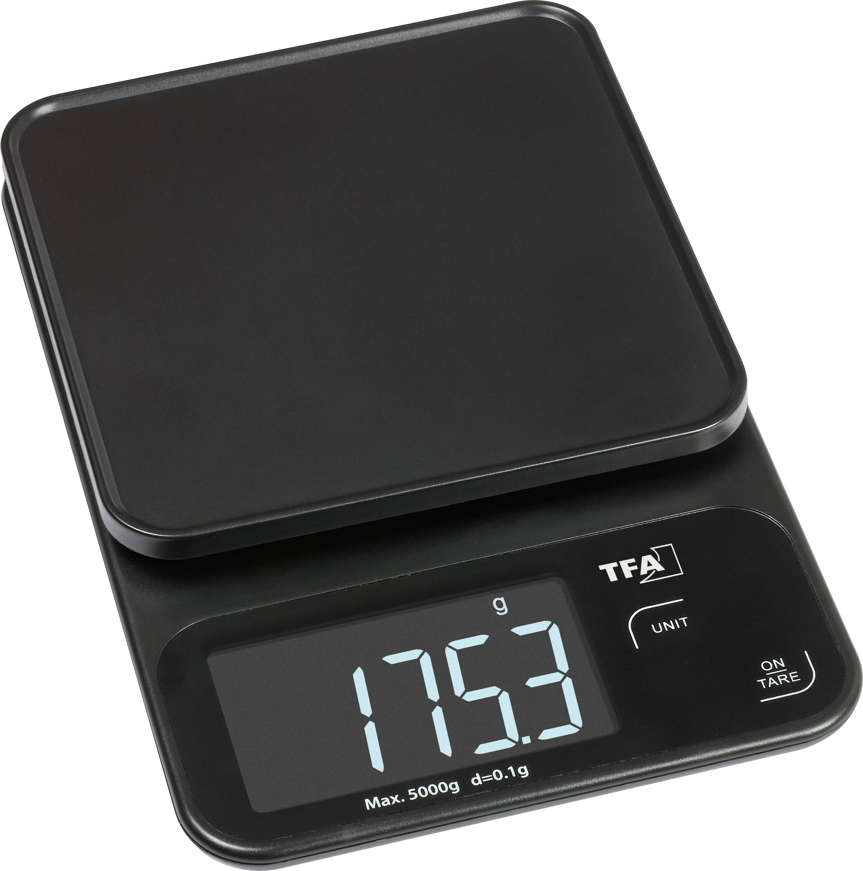 TFA Dostmann COOKIE Balance de cuisine numérique numérique numérique, avec récipient de mesure Plage de pesée (max.)=5000 g noir