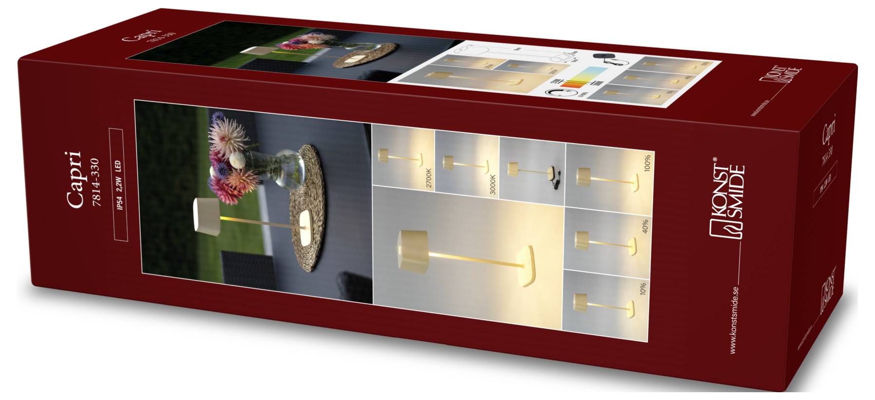 Konstsmide 7814-330 Capri Lampe de poche LED sans fil sable