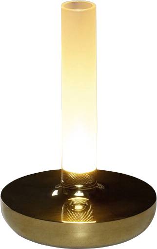 Lampadaire moderne, grand et cylindrique, doté d'un tube central lumineux sur une base métallique ronde, diffusant une lumière d'ambiance douce.