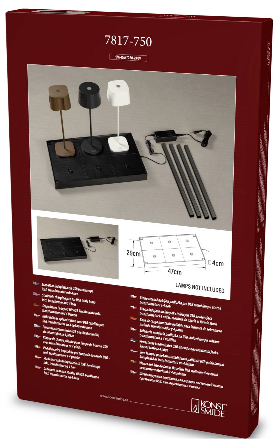 Konstsmide 7817-750 Ladestation 9 V, 240 V 40 mm noir