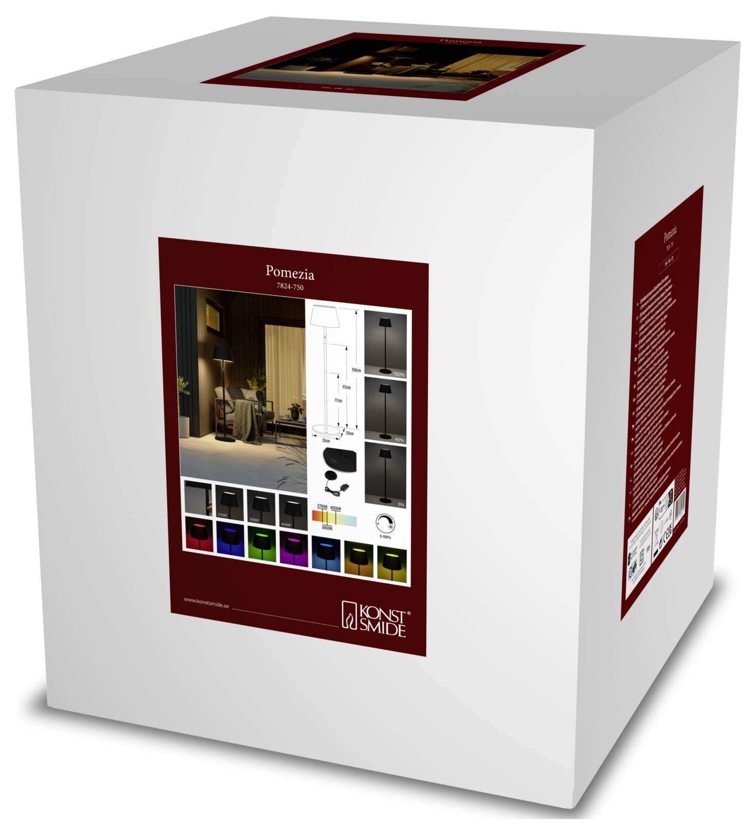 Lampadaire extérieur Konstsmide 7824-750 Pomezia LED LED noir