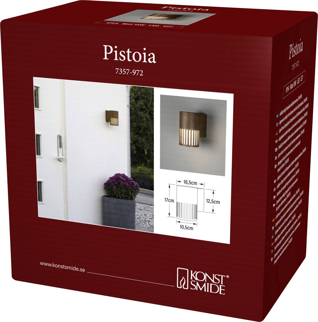 Konstsmide Pistoia 7357-972 Applique extérieure E27 15 W rouille