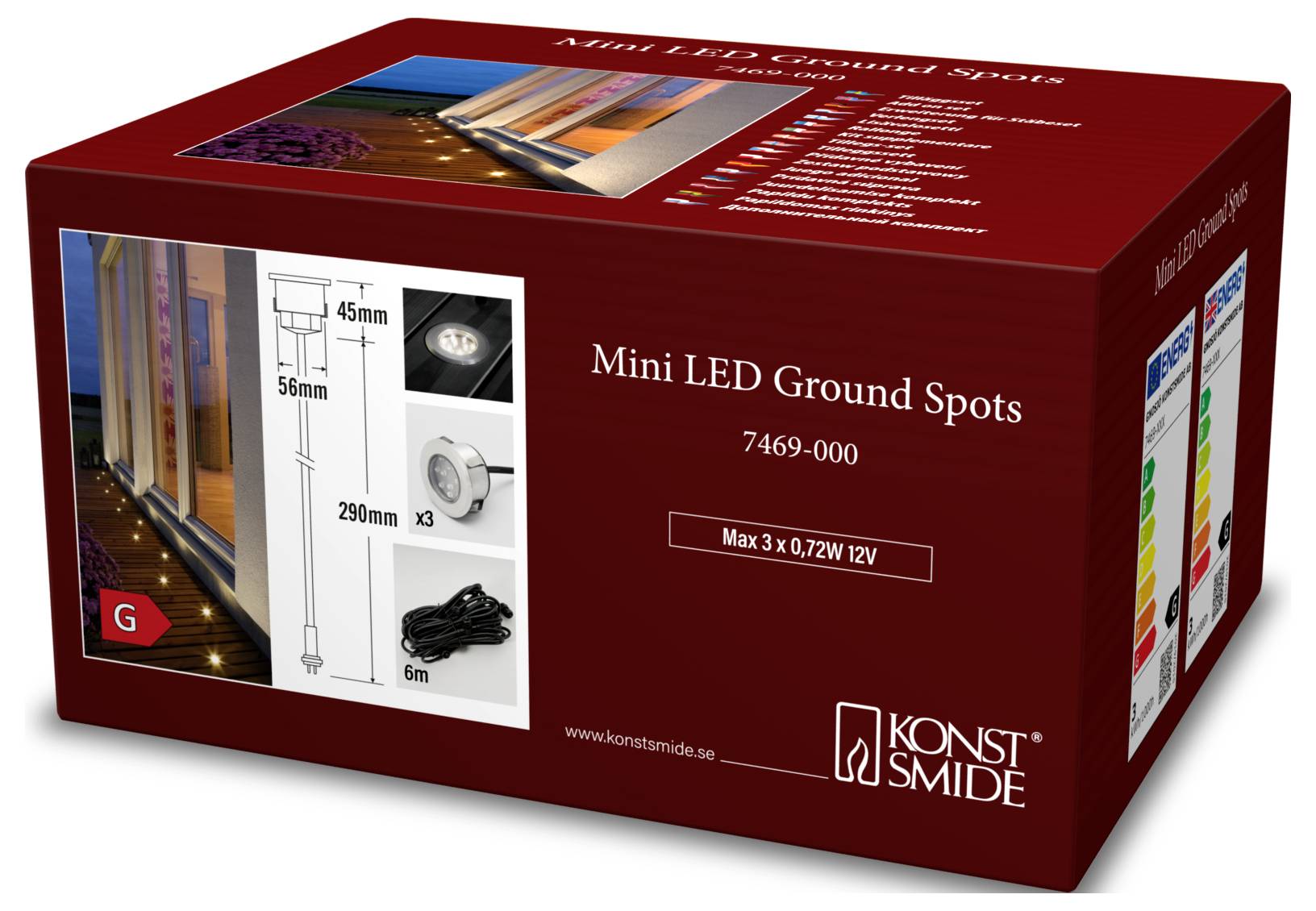 Konstsmide 7469-000 Éclairage encastré dans le sol, Luminaire extérieur encastrable LED LED G (A - G) acier inoxydable