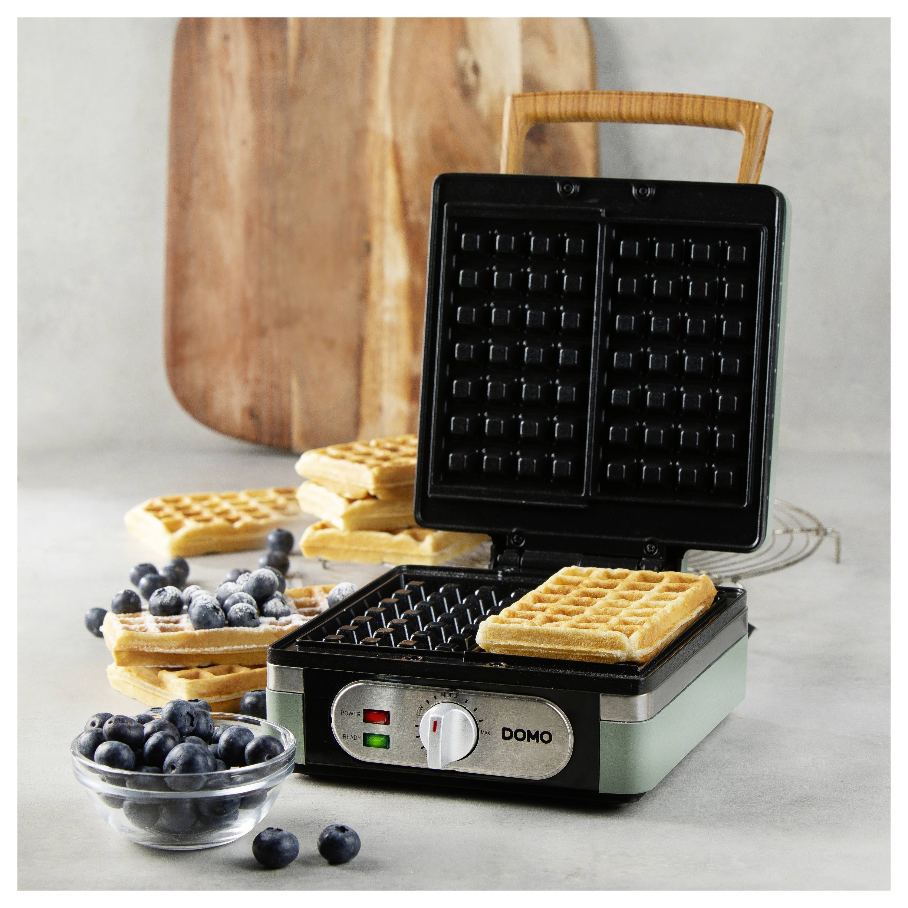 DOMO WAFFELMAKER Gaufrier vert cendré