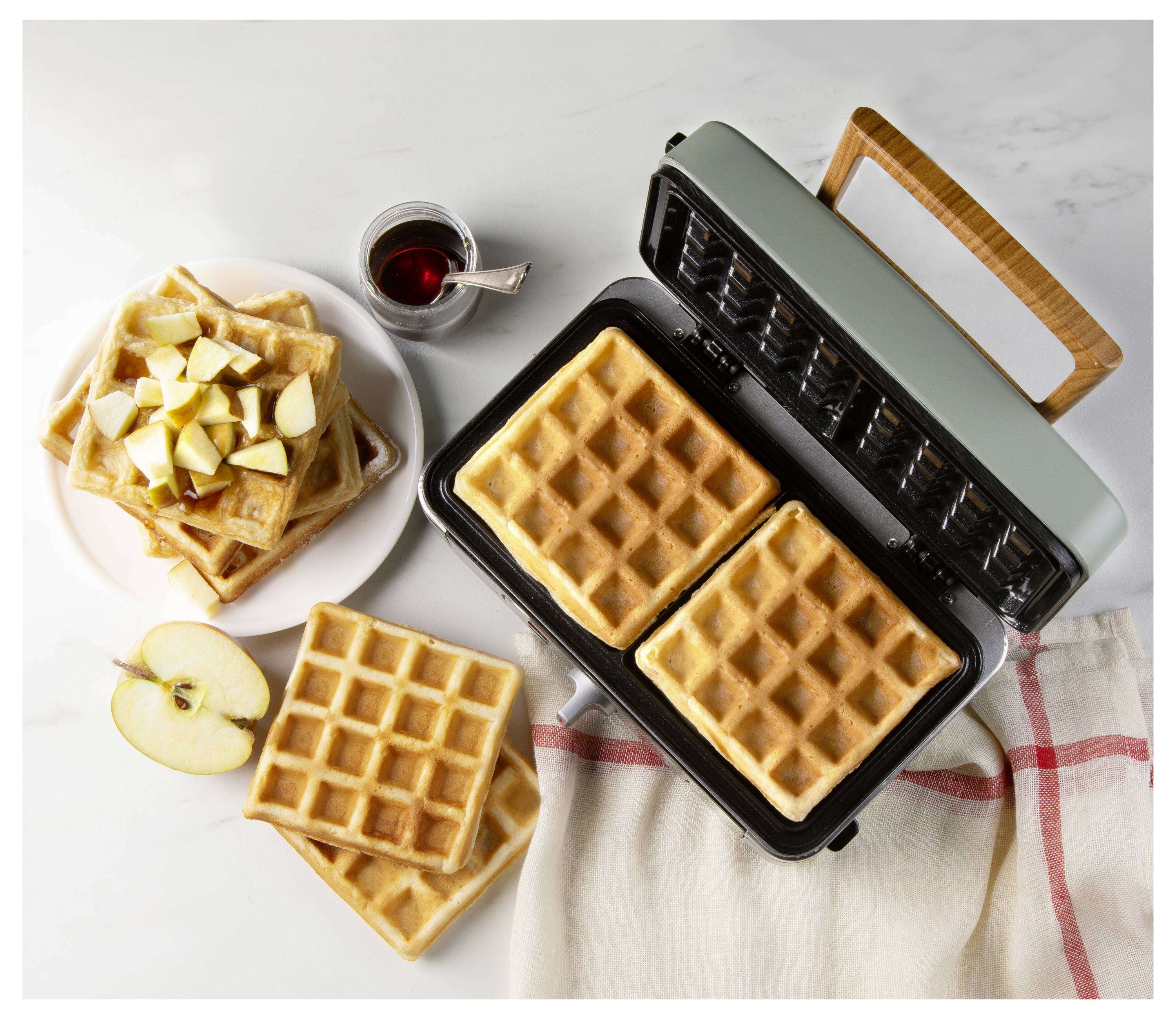 DOMO SANDWICH-WAFFLE-GRILL 3-IN-1 Gaufrier vert cendré