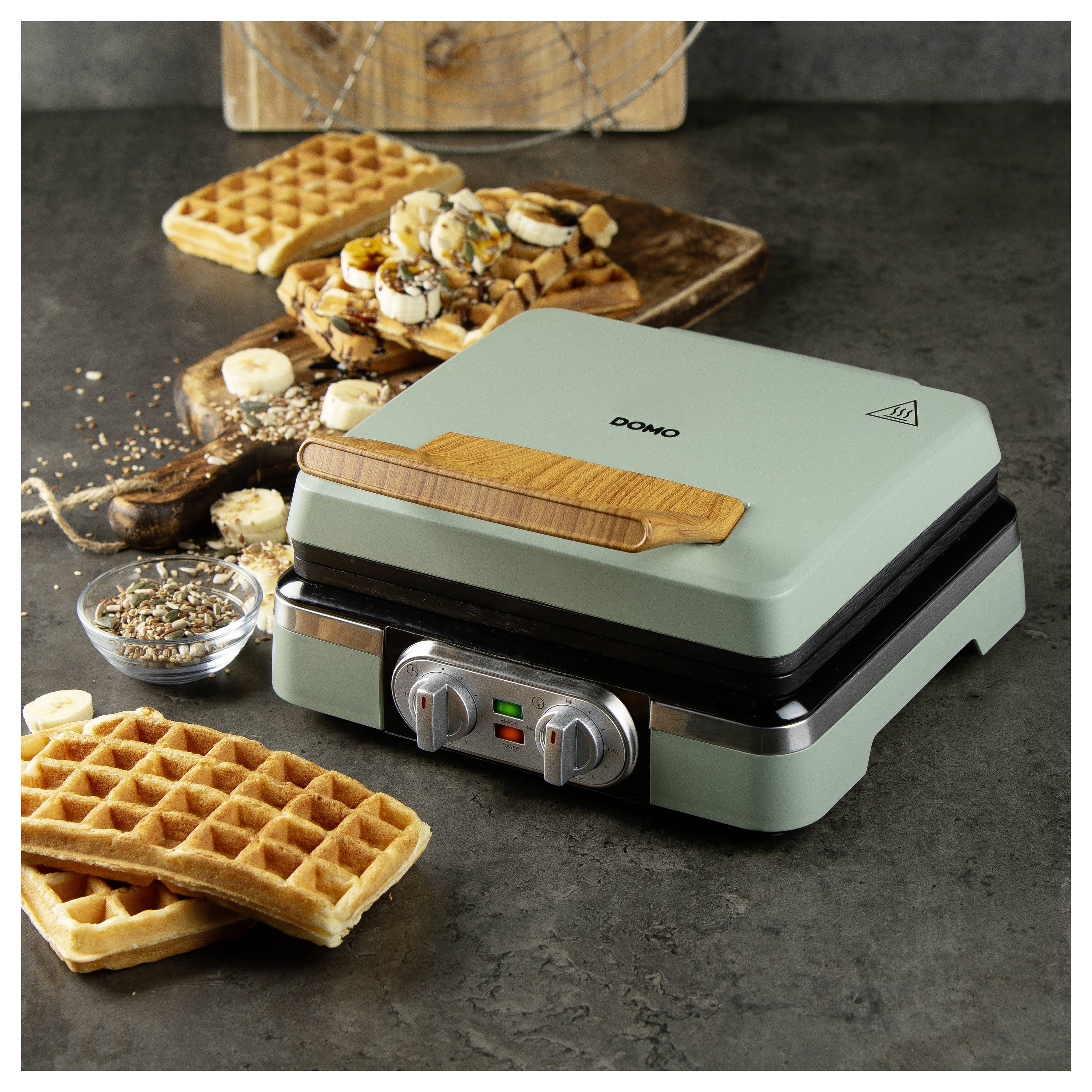 DOMO WAFFELMAKER Gaufrier vert cendré