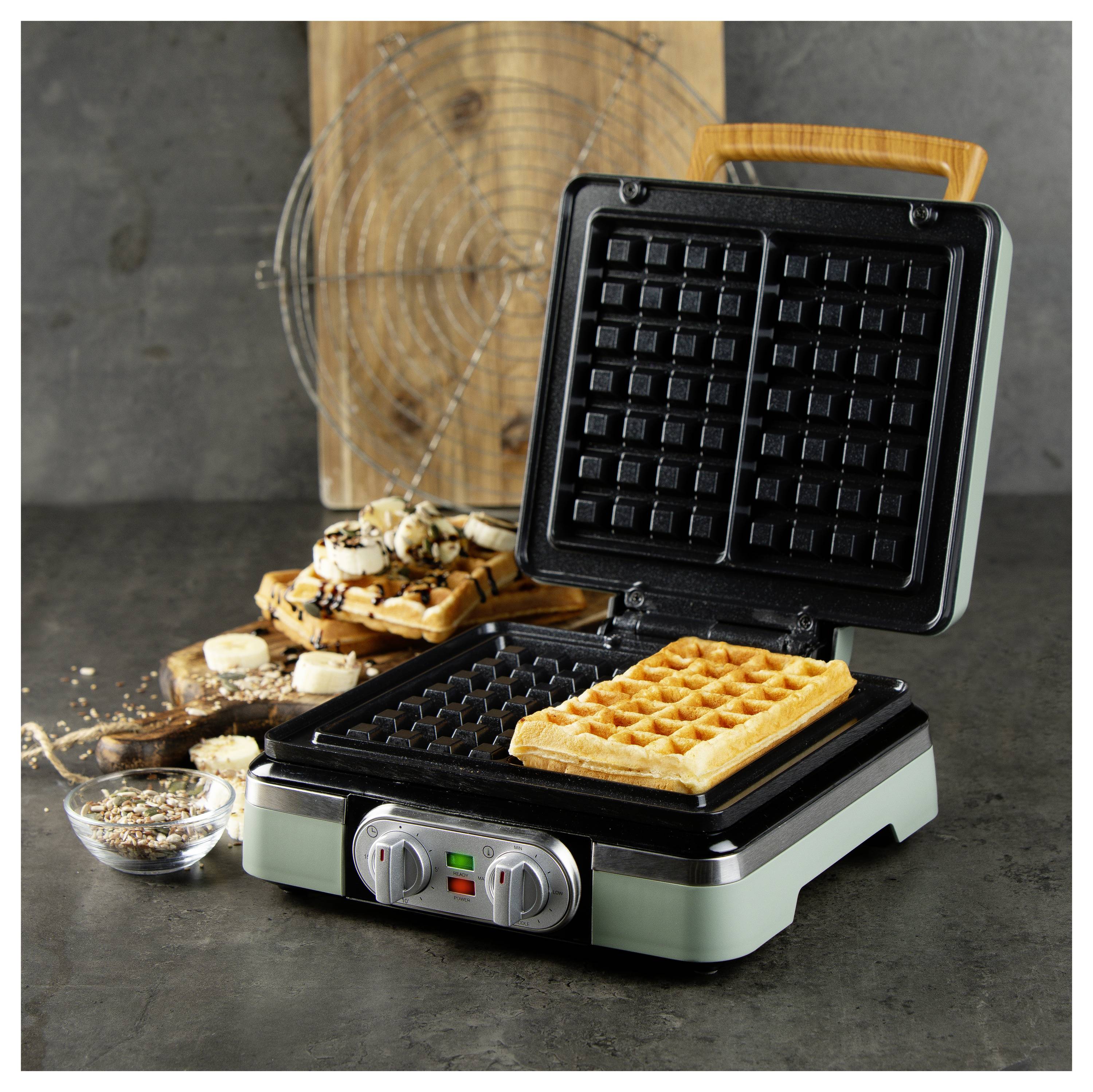 DOMO WAFFELMAKER Gaufrier vert cendré