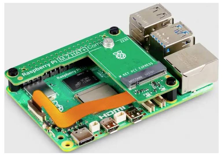 Raspberry Pi® M.2 HAT+ Compact Platine d'extension Raspberry Pi®