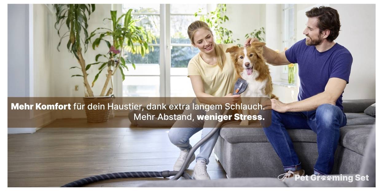 Plus de confort pour votre animal de compagnie, grâce à un tuyau extra-long. Plus de distance, moins de stress.