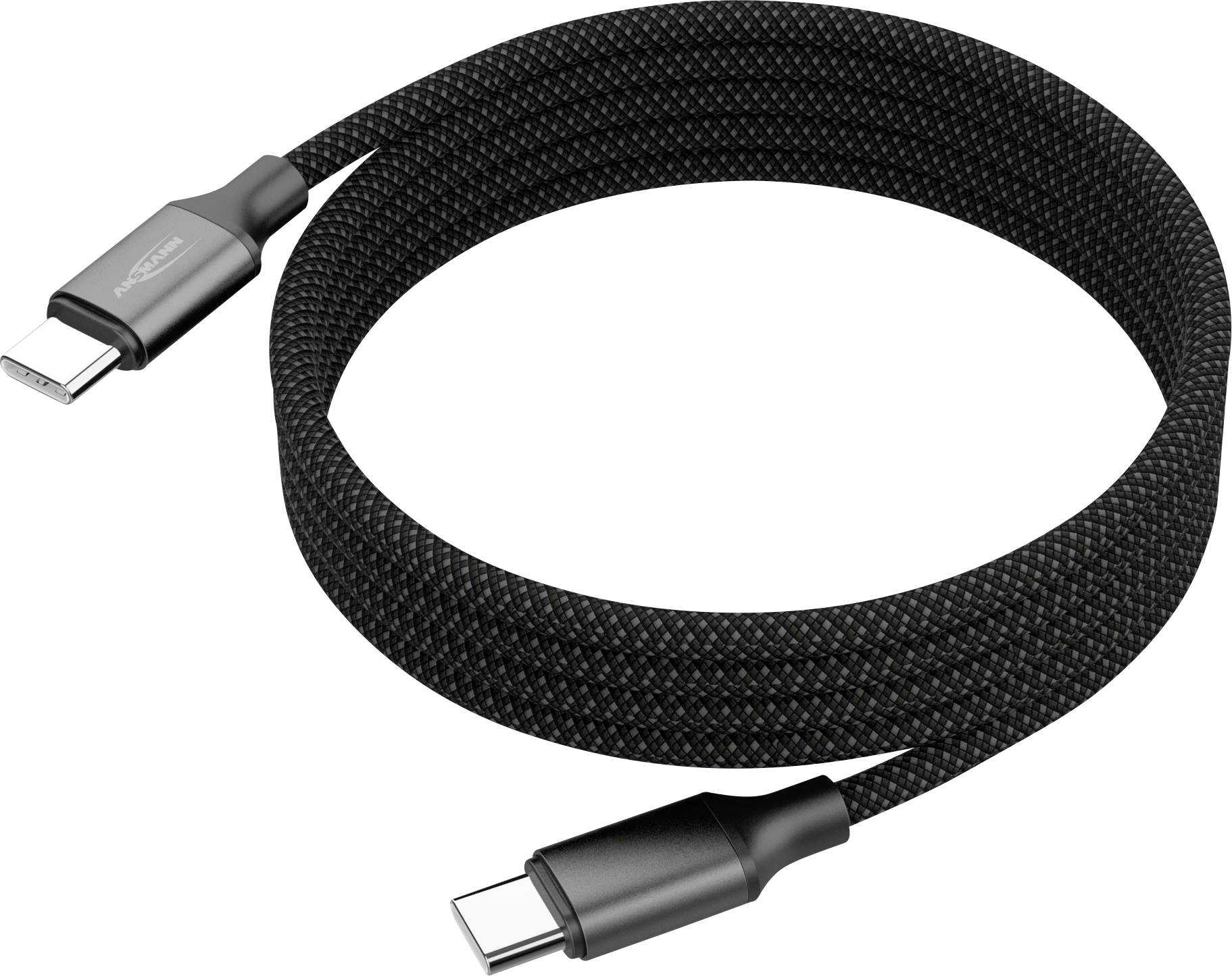 Ansmann Câble USB-C USB-C® mâle 1.2 m noir gaine textile 1700-0186