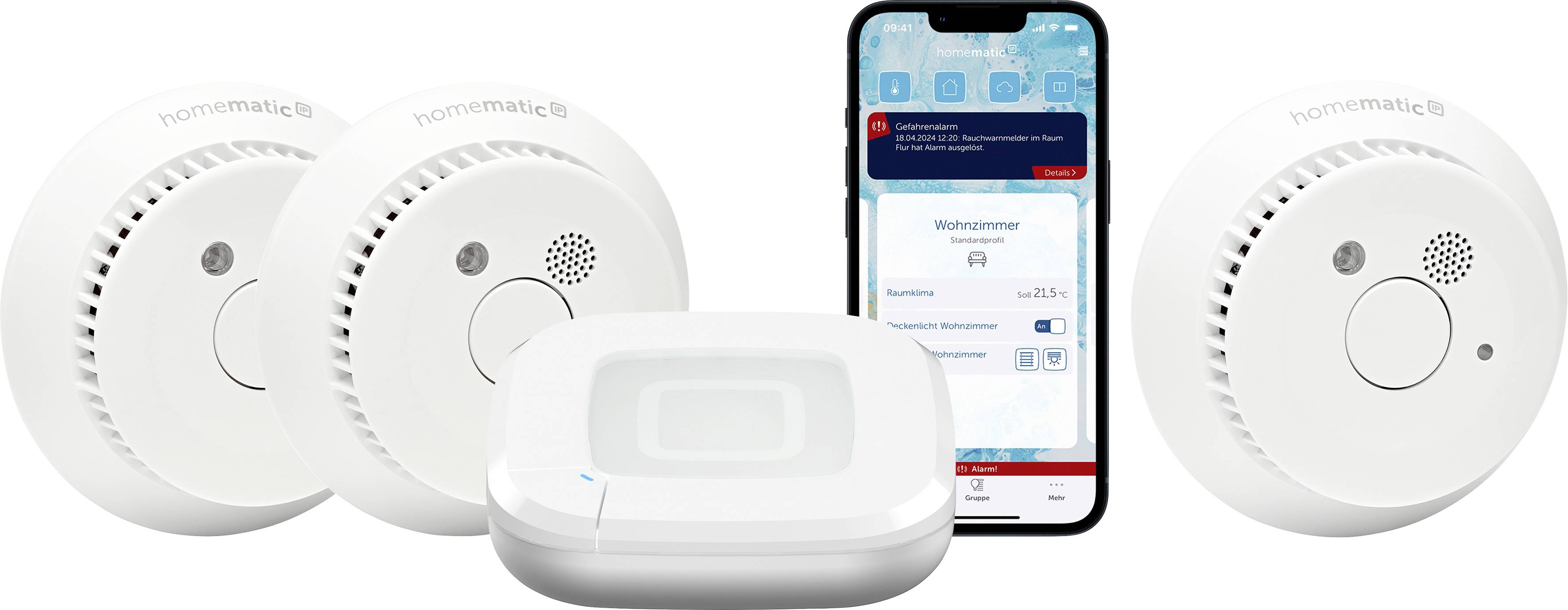 Homematic IP Kit de démarrage détecteur de fumée pour 3 pièces HmIP-SK27+HmIP-SWSD-2