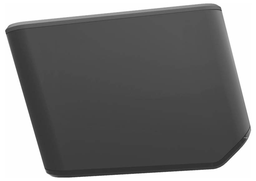 Un routeur sans fil élégant, noir, avec un design moderne et anguleux.
