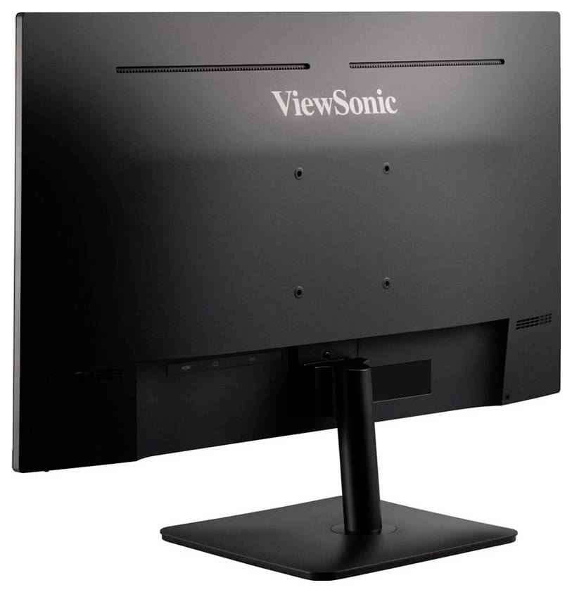 Un moniteur noir ViewSonic vu de dos, doté d'un support fin et d'un design minimaliste.