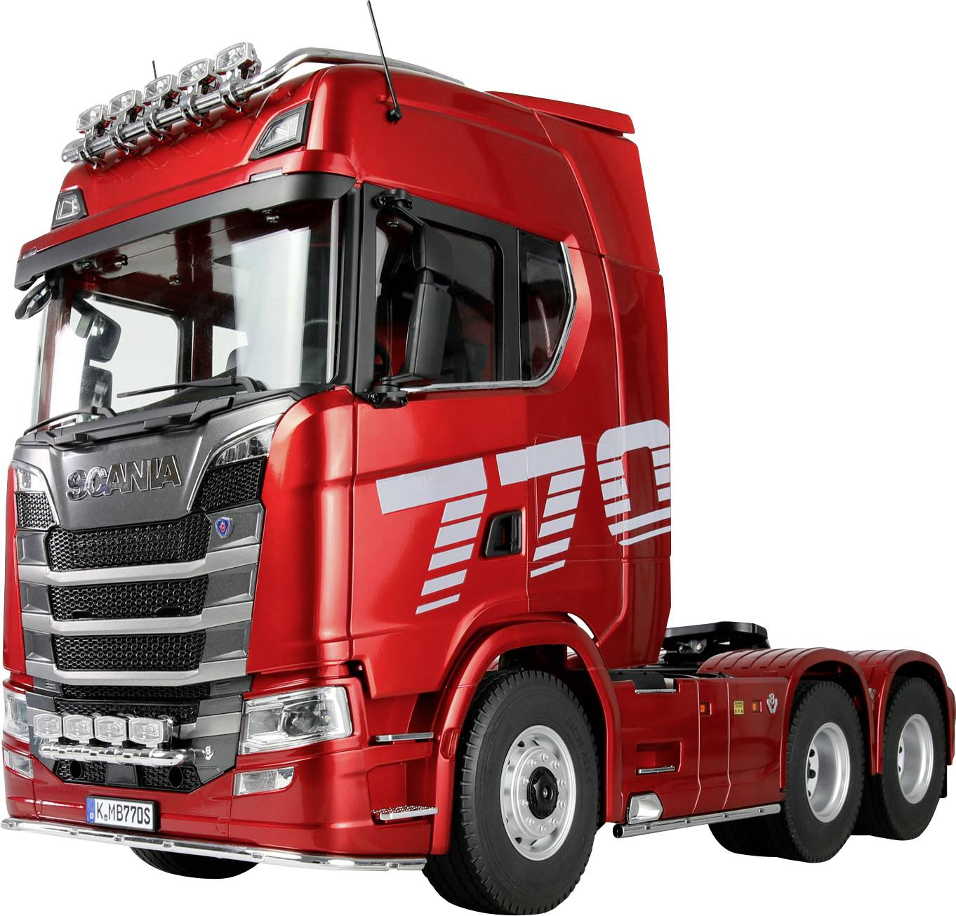 Amewi 22703 Scania 770 S 6x6 1:14 électrique Camion RC prêt à fonctionner (RtR) avec accu et chargeur, avec effet lumineux, avec