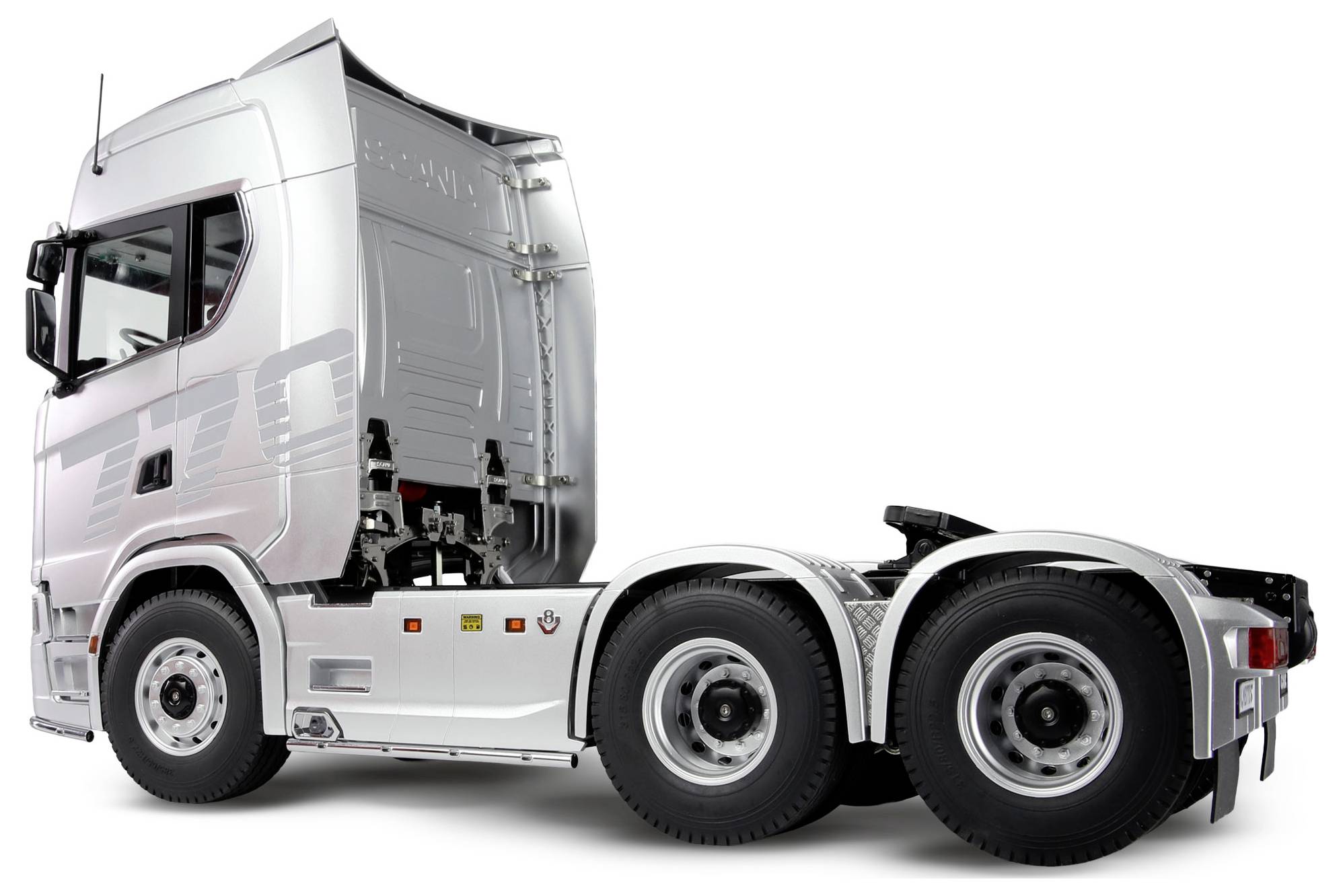 Amewi 22714 Scania 770 S 6x6 1:14 électrique Camion RC prêt à fonctionner (RtR) avec accu et chargeur, avec effet lumineux, avec