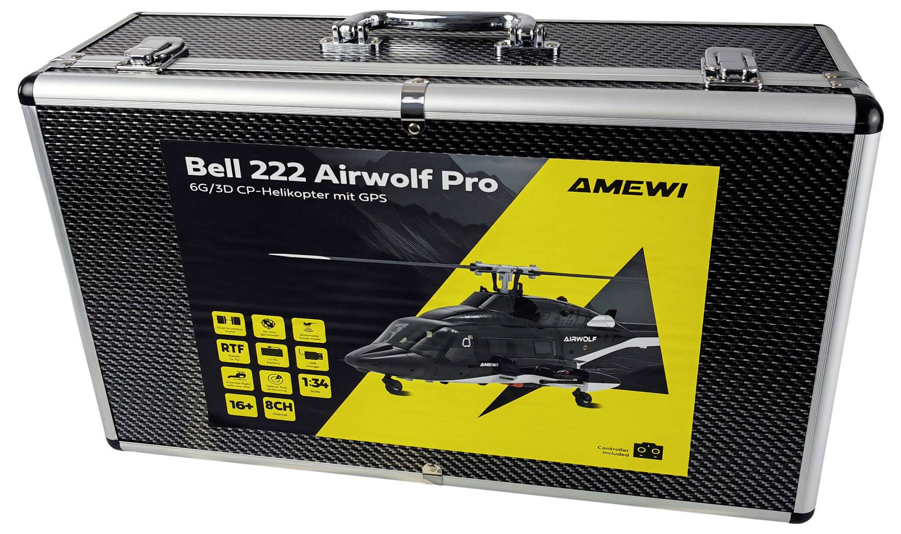 Amewi Bell 222 Airwolf Pro GPS Hélicoptère RC prêt à voler (RtF)