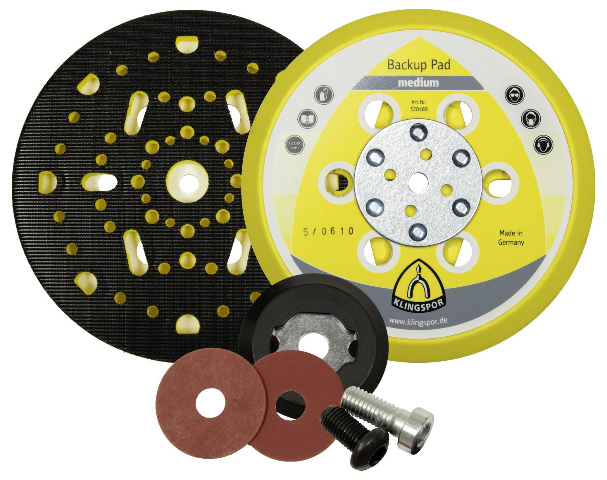 Klingspor 320587 HST 555 Assiette de support adhésif, filetage dur M8/5/16 de 150 mm Diamètre 150 mm