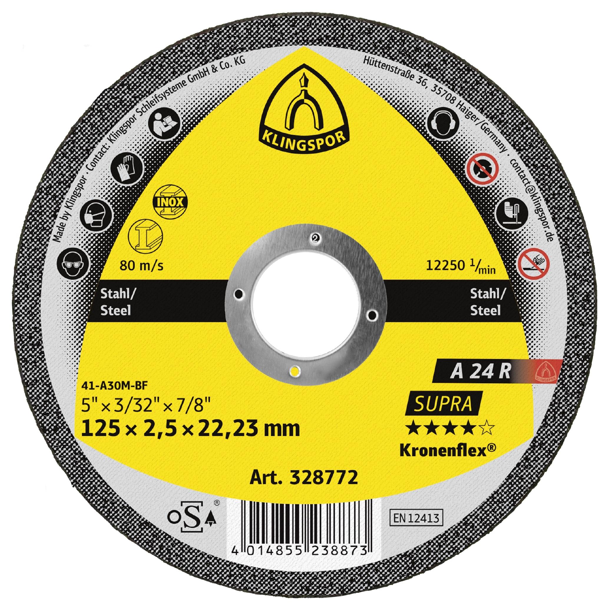 Klingspor A 24 R Supra 13464 Disque à tronçonner 230 mm 25 pc(s) acier