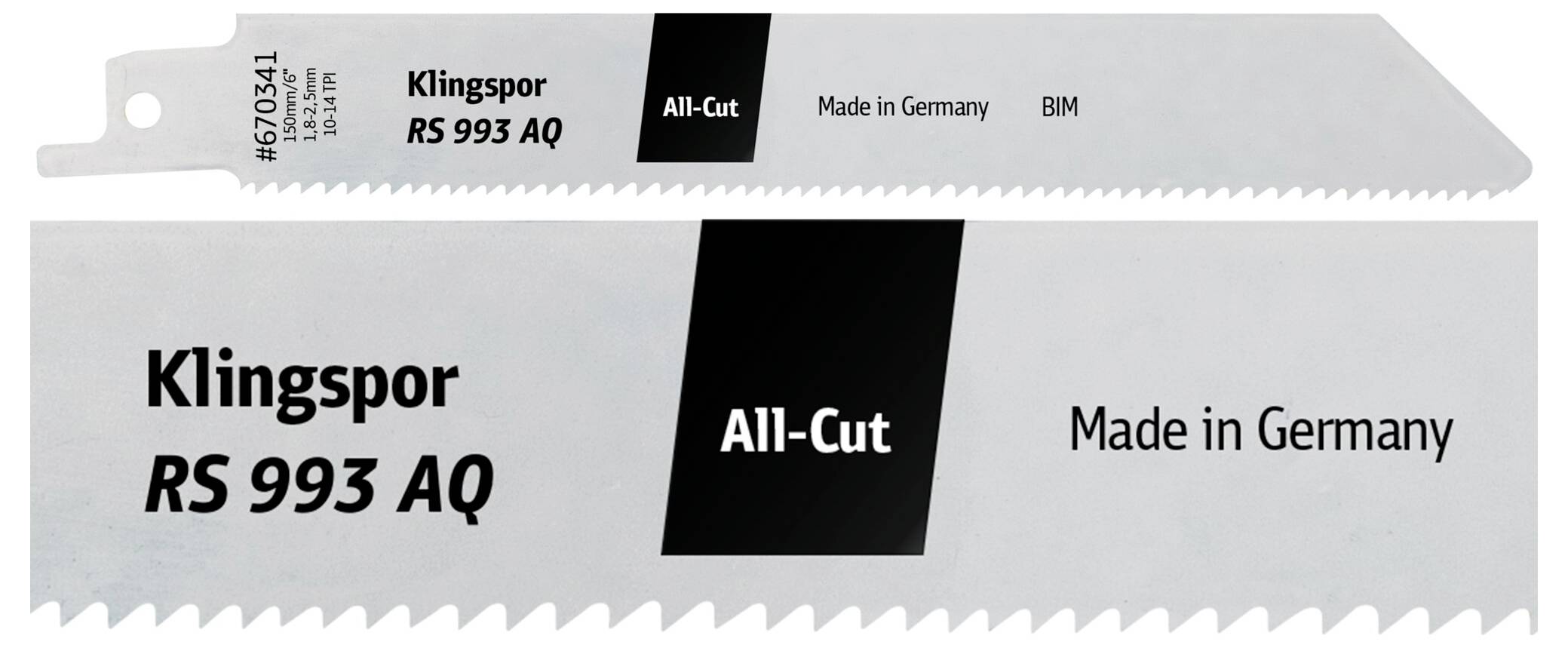 Klingspor 670352 RS 993 AQ lames de scie sabre, 300 x 19 x 0,9 mm longueur utile 280Bi-métal, fraisé, meublé, 10-14 dents par