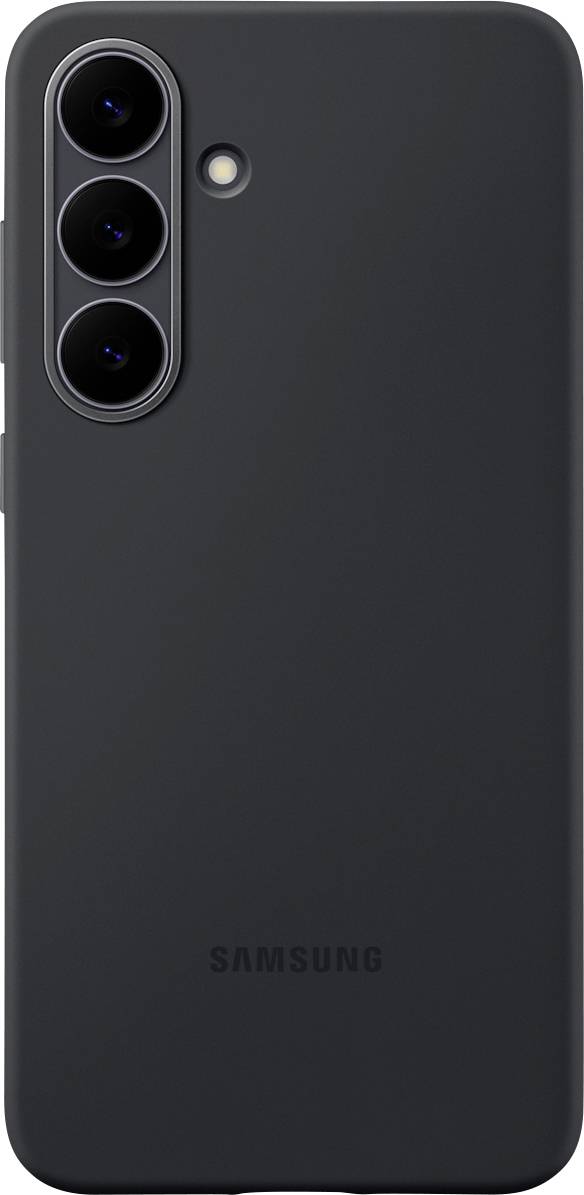 L'image montre l'arrière d'un smartphone noir avec trois objectifs de caméra et un flash, sur lequel figure le logo Samsung en bas.