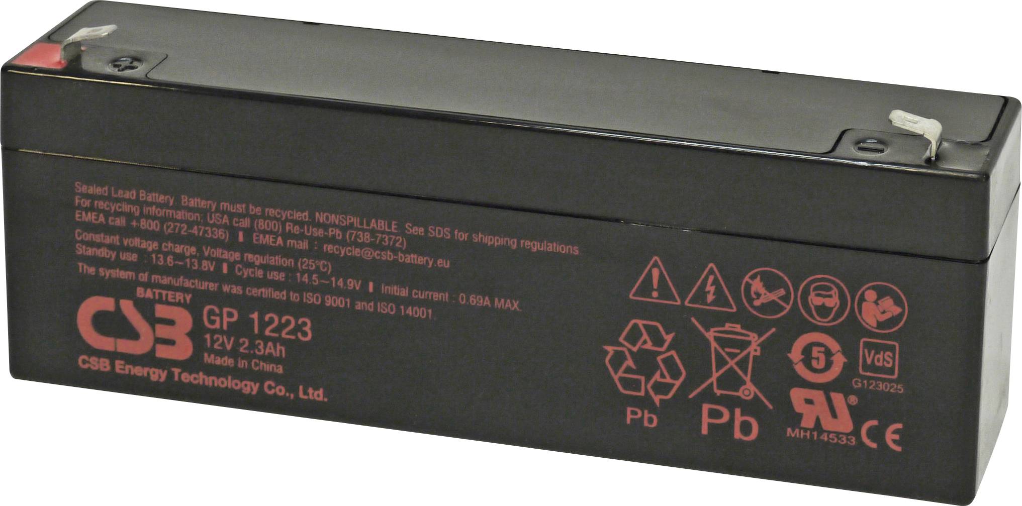 CSB Battery GP1223 Batterie au plomb plomb (AGM) 2.3 Ah 12 V 1 pc(s)