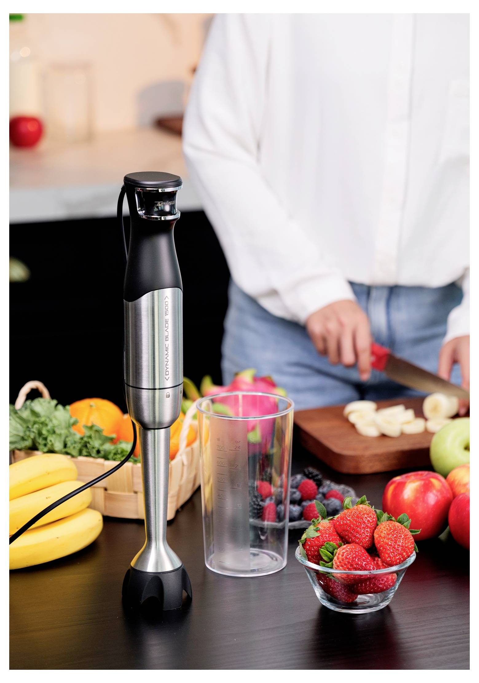 Trisa Dynamic Blade 1500 Mixeur plongeant 1500 W noir, argent