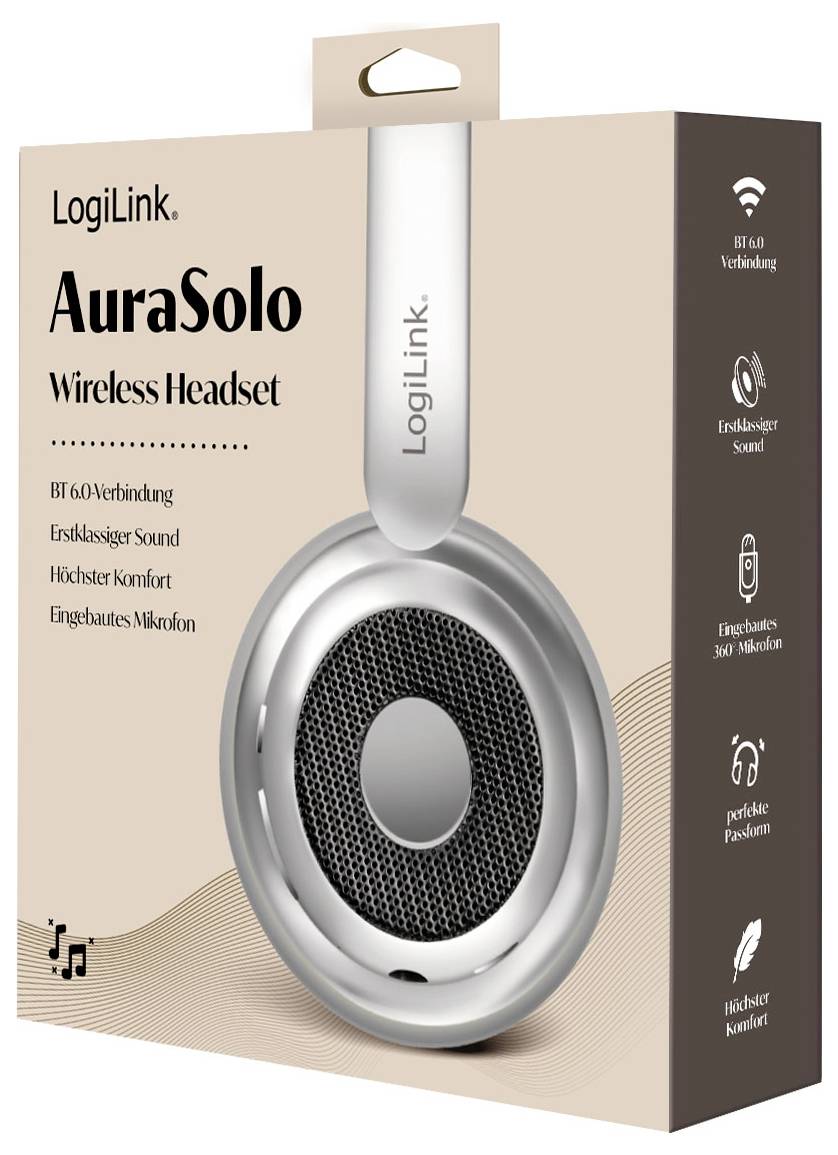 LogiLink BT0072BR Casque supra-auriculaire Bluetooth argent