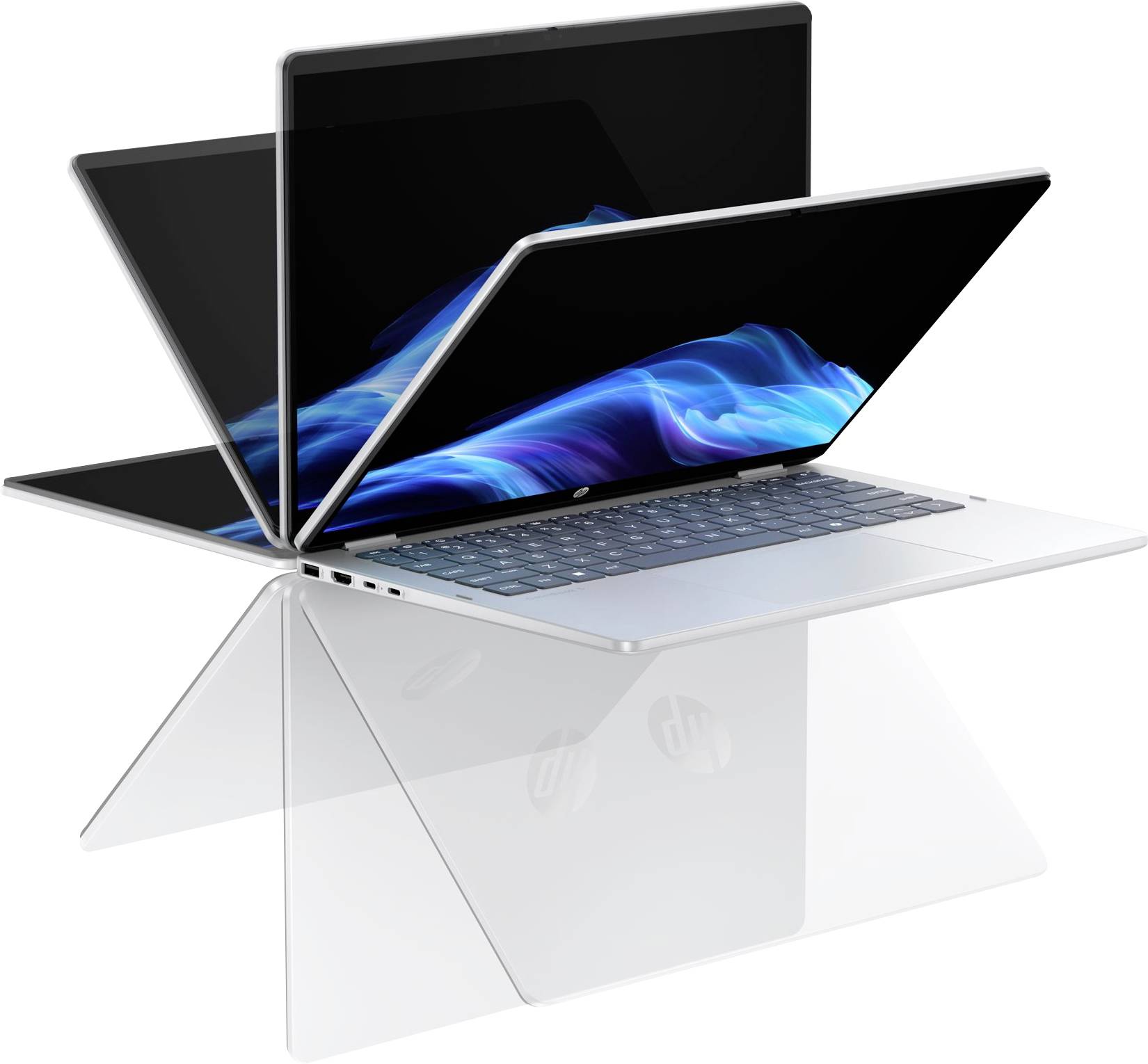 HP PC portable/tablette 2 en 1 HP 14-fp0055ng Glacier Silver 35.6 cm (14 pouces) 2K Intel® Core™ 5 16 GB RAM 512 GB SSD allemand