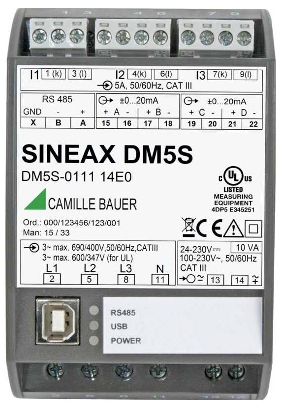 Camille Bauer SINEAX DM5S Analyseur de réseau