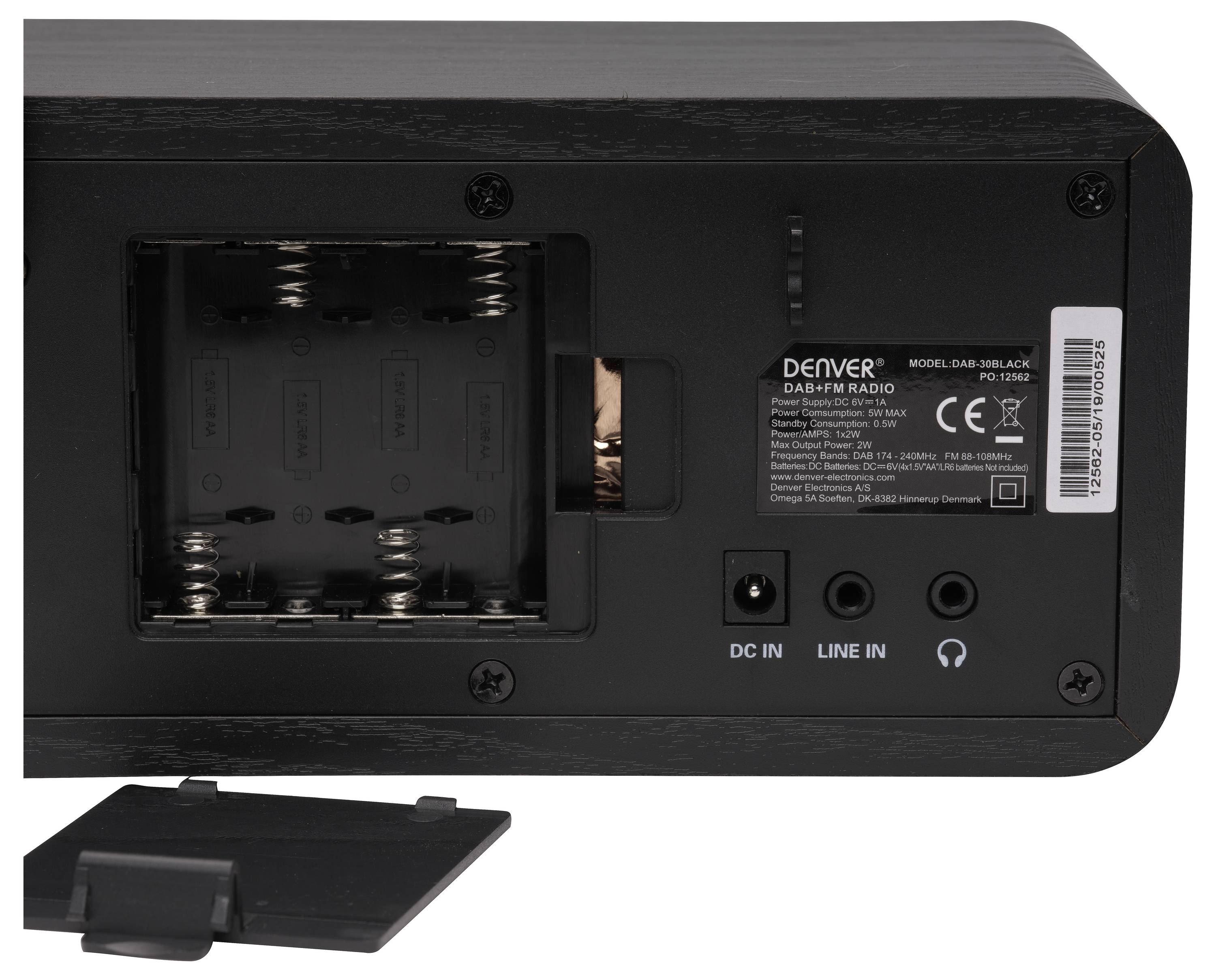 Denver DAB-30B Radio de table DAB, DAB+, FM DAB+ fonction réveil noir