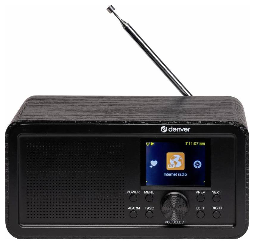 Denver DIR-200 Radio de table Internet DAB+, FM, Internet radio internet, FM, Bluetooth, DAB+, WiFi fonction réveil noir