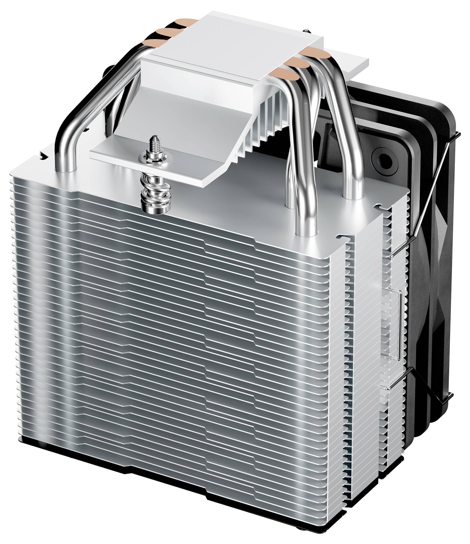 Un refroidisseur de processeur (CPU) avec des ailettes en aluminium et des caloducs conçu pour dissiper la chaleur d'un processeur.