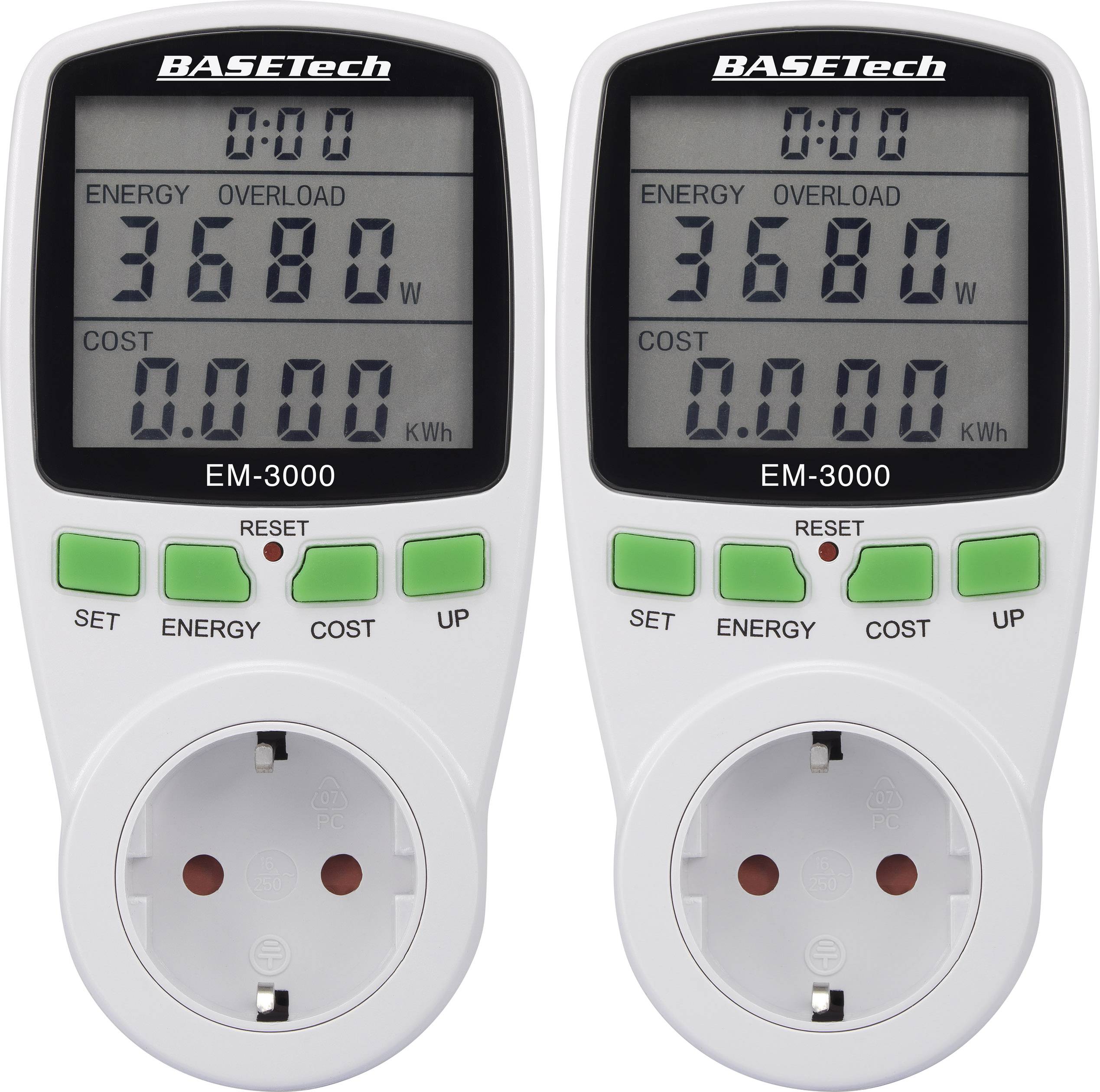 Basetech EM-3000 Compteur de coûts d'énergie Prévision des coûts 2 pc(s)