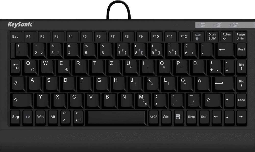 Keysonic ACK-595C+ (US) filaire Clavier anglais US, QWERTY noir connexion PS2