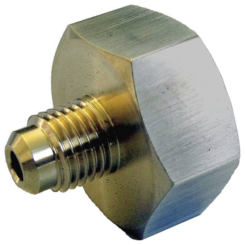 Vis à tête hexagonale en laiton avec extrémité filetée cylindrique.
