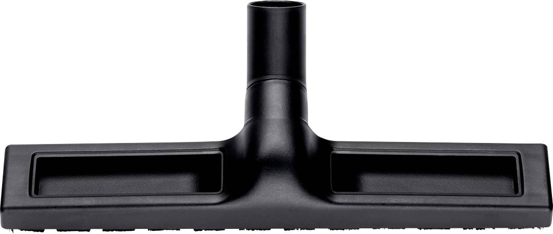 Embout d'aspirateur noir pour sols avec tête rectangulaire large et tube connecteur central.