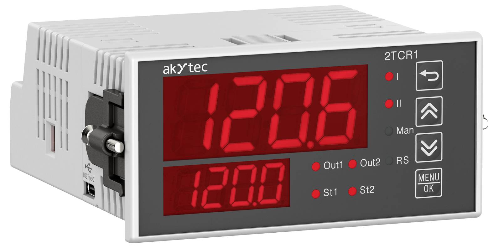 akYtec 2TCR1-P2.RR 151437 API - Module de régulation 24 V/DC, 230 V/AC