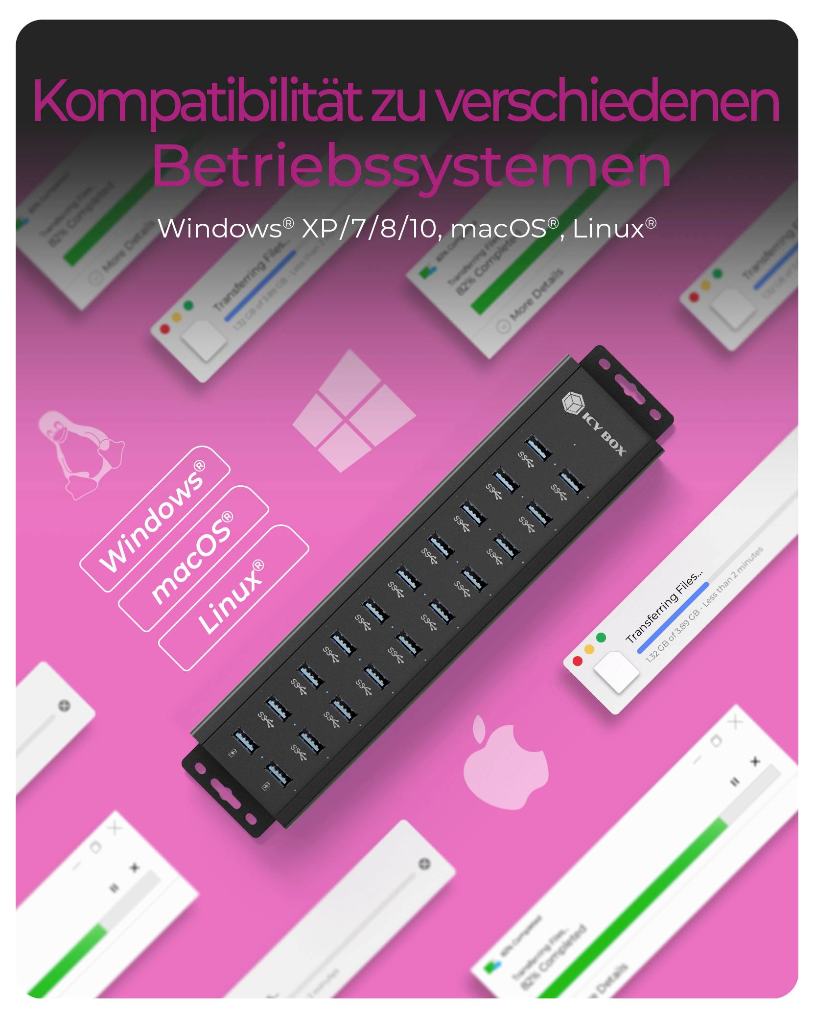 Hub USB 3.0 ICY BOX USB Hub noir