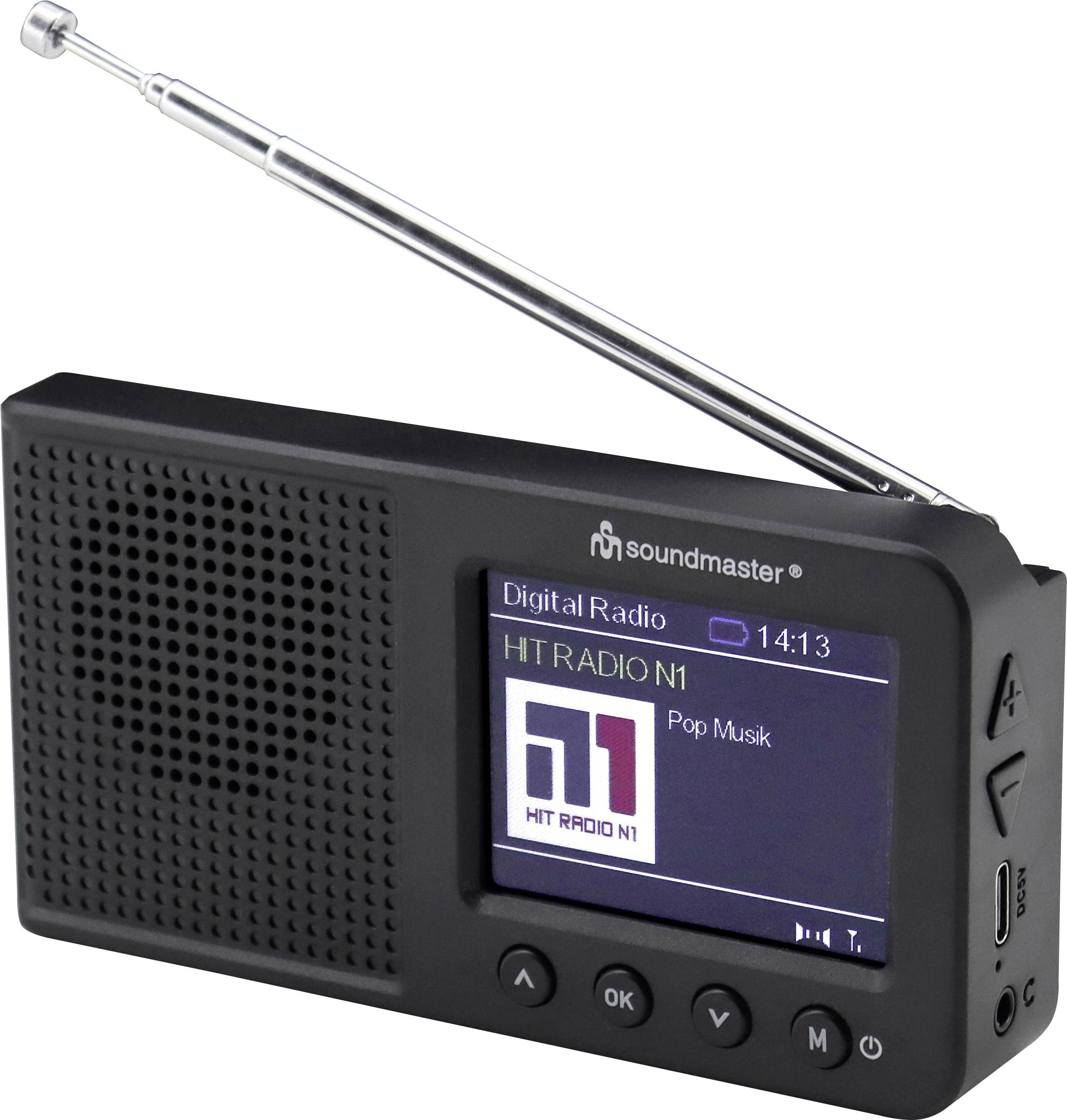 soundmaster Radio de table DAB+, FM Bluetooth, AUX, DAB+, FM fonction réveil noir
